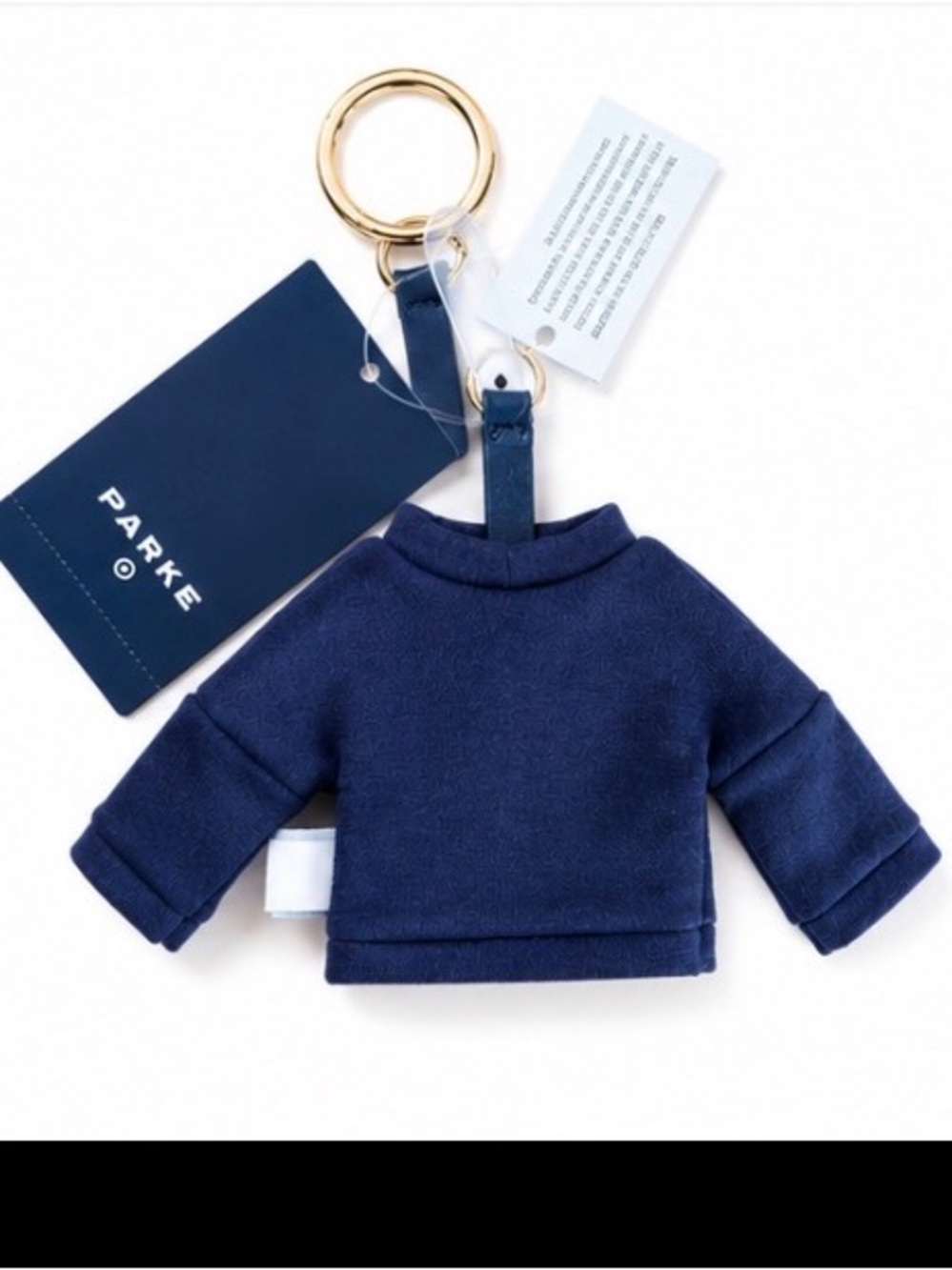 PARKE Sweatshirt Bag Charm / Keychain Navy Blue Rare - Picture 3 of 3